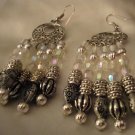 ED Crystal/Silver Look Beaded Chandelier Earrings