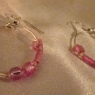 ED Pink and Silver Look Hoop Earrings