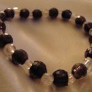 ED Black and Clear Beaded Stretch Bracelet