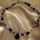 ED Black, White and Silver Beaded Necklace