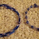 Set of 2 ED Blue Beaded Stretch Bracelets