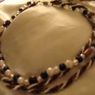 ED Brown/White Triple Beaded Necklace