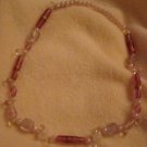 ED Pink and Gold Look Stretch Beaded Necklace
