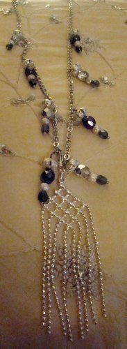 ED Silver Look Beaded Chain Necklace