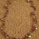 ED Silver, Red, and Green Bell Necklace