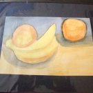 ED Fruit Watercolor Painting with Blue Mat 11 x 14
