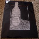 ED Cinzano Black and White Matted Drawing 8 x 10