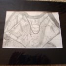 ED Glass Candleholder black & white Pencil drawing 8x10 Matted