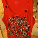 ED Red Women's Hand Decorated Sparkle Tank XXL