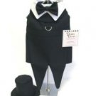 Dog Clothes Black Tuxedo With Tails & Matching Leash