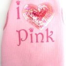 Dog Cothes Adorable Valentine I Love Pink Sequin Heart Tank
