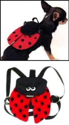 Dog Clothes Lady Bug Back Pack Dog Harness