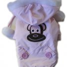 Dog Clothes Adorable Monkey Logo Pink Pom Pom Jacket