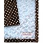 Dog Clothes Large Blue Curly Minky & Chocolate Dots Blanket