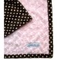 Dog Clothes Large Blue Curly Minky & Chocolate Dots Blanket