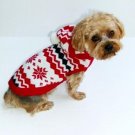 Dog Clothes Adorable Fair Isle White Snowflake Hoodie