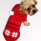 Dog Clothes Adorable Fair Isle Red Snowflake Hoodie Sweater