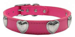 Dog Beds Adorable Pink Western Heart Leather Dog Collar