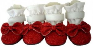 Dog Clothes Adorable Dorthy Red Glitter Shoes