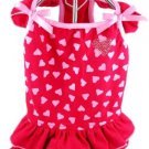 Dog Clothes AdorableRed Hearts With Bows Dress