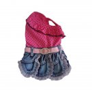 Dog Clothes Adorable Polka Dot Denim Skirt