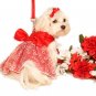 Dog Clothes Adorable Red Daisy Garden Party Dress