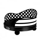 Dog Beds Black & White Stripe & Polka Dots With Black Base Bed Set