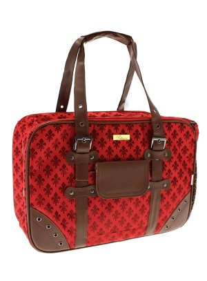 Dog Clothes Red Fleur-De-Lis Pet Carrier