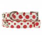 Dog Collars Red - White Polka Dot Glitter Silver Bone Collar & Leash Set