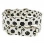 Dog Collars Black - White Polka Dot Glitter Silver Bone Collar & Leash Set