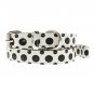 Dog Collars Black - White Polka Dot Glitter Silver Bone Collar & Leash Set