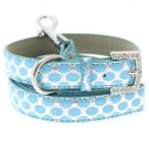 Dog Collars Silver & Blue Polka Dot Collar & Leash Set
