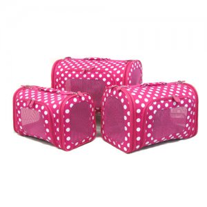 Dog Clothes NEW!! Pink Carrier with White Polka Dots - Pink Trim