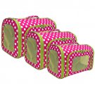 Dog Clothes NEW!! Fushia Carrier With White Polka Dots And Green Trim