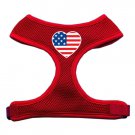 Dog Clothes Heart Flag Soft Mesh Red Harness