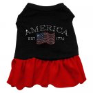 Dog Clothes Adorable Classic America Rhinestone Dress