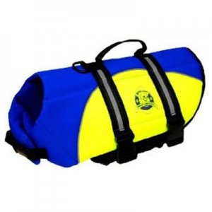 Dog Clothes Adorable Neoprene Blue & Yellow Life Jacket
