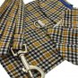 Dog Clothes Black & Yellow Checked Harness, Leash & Matching Cap