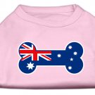 Dog Clothes Adorable Bone Shaped Australian Flag Screen Print Shirt - Pink