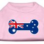 Dog Clothes Adorable Bone Shaped Australian Flag Screen Print Shirt - Pink