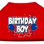 Dog Clothes Adorable Birthday Boy Screen Print Shirt - Red
