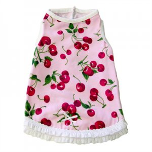 Dog Clothes Adorable Cherry Ruffle Dress