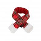 Dog Clothes Adorable Santa's Red Plaid Scarf