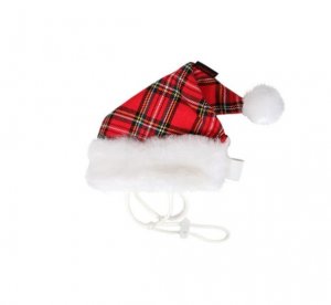 Dog Clothes Adorable Santa's Plaid Hat