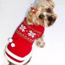 Dog Clothes Adorable Fair Isle Red Sweater Dress