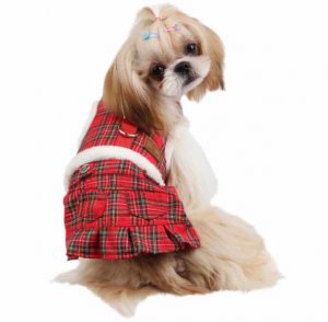 Dog Clothes Adorable Trinity Harness Plaid Dress