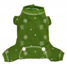 Dog Clothes Adorable   Green Snowflake Long Johns