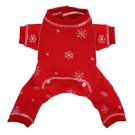 Dog Clothes Adorable Red Snowflake Long Johns