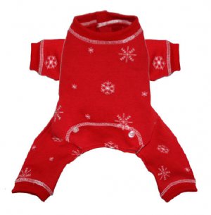 Dog Clothes Adorable Red Snowflake Long Johns