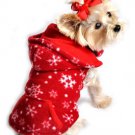 Dog Clothes Adorable 4 and 1 Snowflake Fleece Hoodie and Vest Combonation